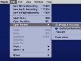 The QuickTime Player File menu