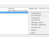 Copy or save the product ID and key via the right-click menu in ProduKey