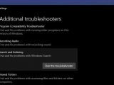 The search troubleshooter in Windows 10