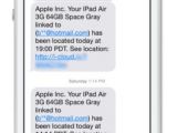 Sample message sent to a victim of an iPad theft