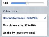 iPhone Video Recorder settings