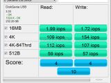 iStorage diskGenie AES-256 encrypted portable hard drive IOPS performance in AS SSD benchmark
