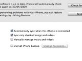 iTunes 8.2 - the ability to encrypt iPhone backups is listed