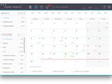 The calendar displays daily transaction amounts, as well as a warning when monthly limits are exceeded