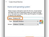 In the Create Virtual Machine wizard of ​Oracle VM VirtualBox, set the OS name, type and version