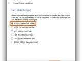 Set the hard disk file type to default (the first option in the list), and click Next to continue with ​Oracle VM VirtualBox