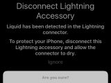 Liquid detection warning in iOS 10