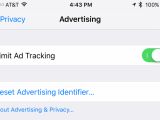 Enabling the Limit Ad Tracking option