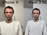 Comparison portrait shot: iPhone X vs. Google Pixel XL 2
