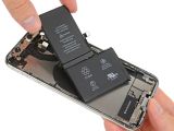 The L-shaped battery inside the iPhone X