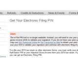 Message on e-Filing PIN website
