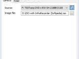 Specify the source disc and destination directory and file name to create an ISO image from a Windows disc using InfraRecorder