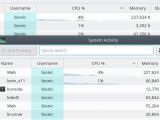 CPU usage in System Activity