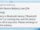 Bluetooth Device Battery Low Notification