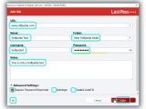 Add a new site to the LastPass vault by filling in information