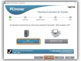 In PCmover Express, prepare the old computer for migration