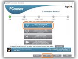 In PCmover Express, select the WiFi method for transferring files
