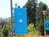 Banners raised by Microsoft in the Redmond campus