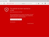 SmartScreen warning for potentially unsafe website