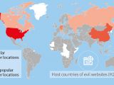 Origin countries for malicious content from web attacks