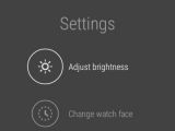 Android Wear screenshot: Moto 360 2015 settings