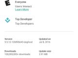 Play Store shows new update size of APK