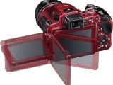 Red Nikon COOLPIX P610 LCD positions