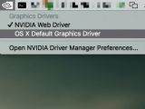 NVIDIA Driver Manager menu bar item