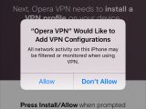 Opera VPN on iPhone 6s