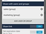 File sharing in ownCloud Android Client
