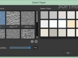 You can choose between several paper texture types and colors