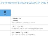 Benchmark hinting at internal test of Android Pie on S9+