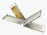 The Galaxy Folder 2 is a gold flip phone
