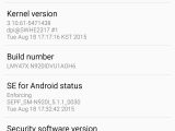 Android 5.1.1 settings on Samsung Galaxy Note5
