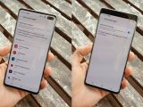 This is what the Galaxy S10 looks like with and without a black bar at the top