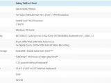 Samsung TabPro S Gold Edition specifications