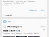 Samsung Focus displays various emails