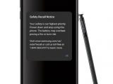 Safety prompt on recalled Samsung Galaxy Note 7