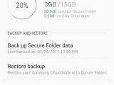 Secure Folder backup and restore options