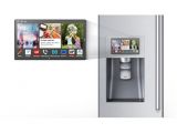 The Samsung RF28HMELBSR smart fridge display