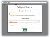 If you want, set an encryption password and enable Laverna uploads with Dropbox
