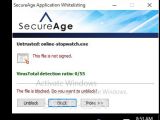 SecureAPlus shows a message to allow or deny access to programs