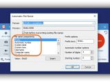 Define rules for automatically renaming files using Snagit