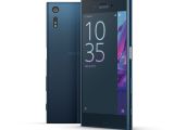 Sony Xperia ZR Forest Blue front and back view