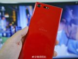 Back view of Red Sony Xperia XZ Premium