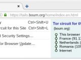 Circuit view enabled in Tor Browser.