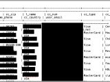 SQL table holding data belonging to the First Bank of Ohio (via DataBreaches.net)
