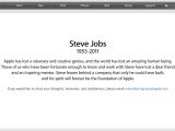 "Remembering Steve Jobs" page on Apple's website in 2011