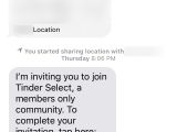 Tinder Select invitation