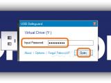 Enter the password to create a virtual drive to perform file operations using USB Safeguard